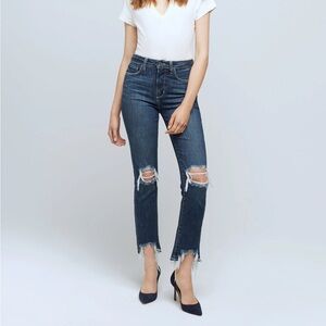 L'AGENCE HIGH LINE distressed skinny jeans